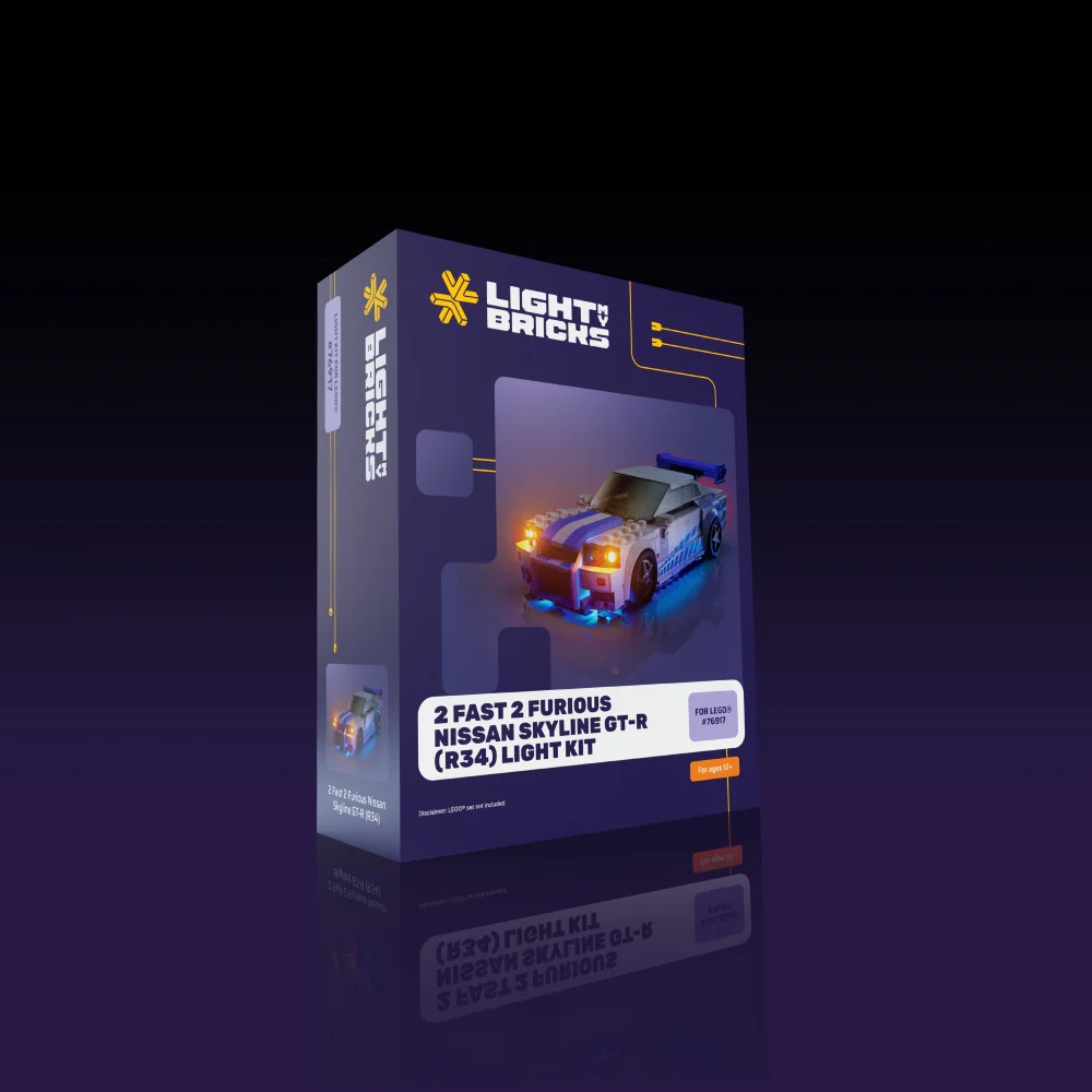 Light Kit for LEGO® Speed Champions 2 Fast 2 Furious Nissan Skyline GT-R (R34) #76917 - Image 8