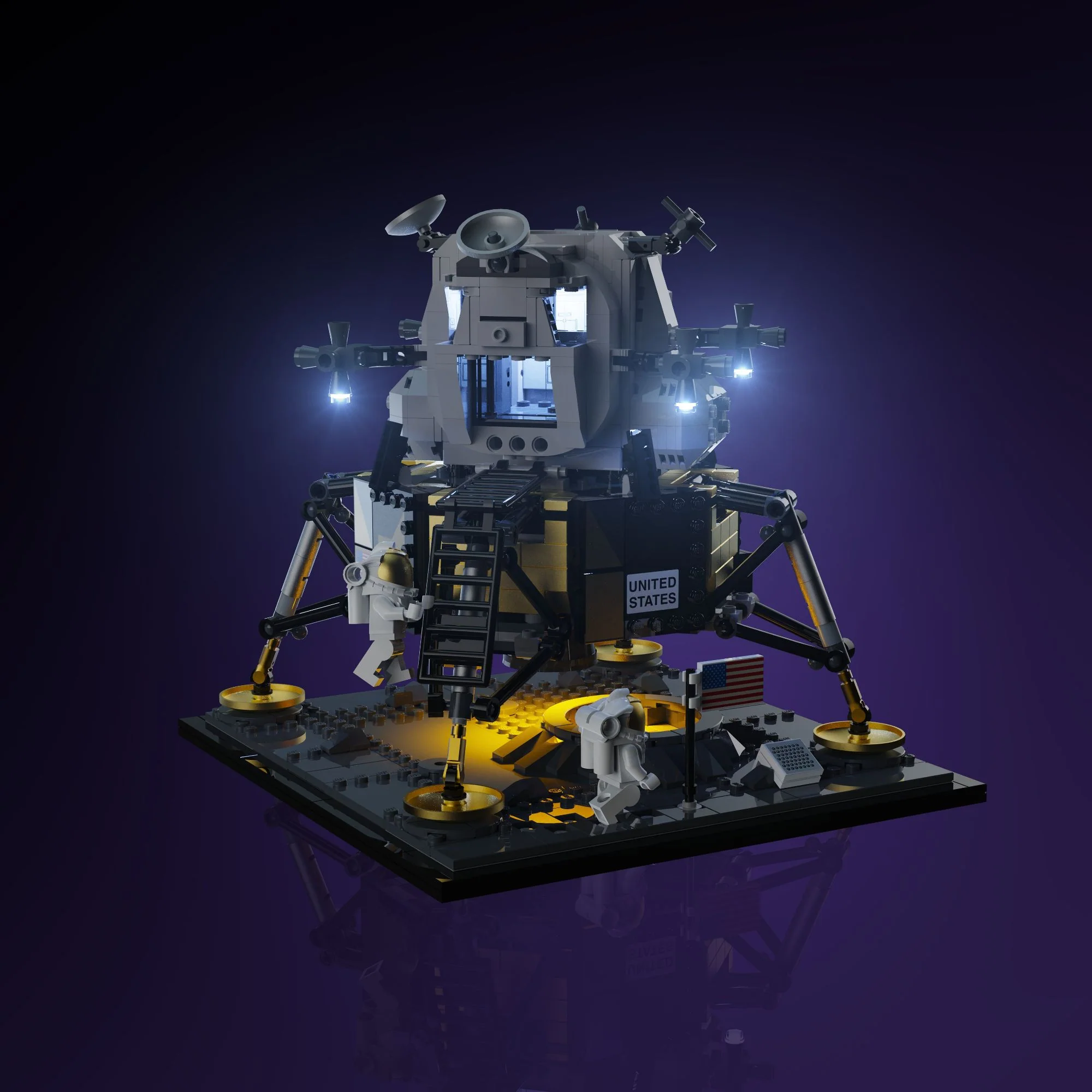 Light Kit for LEGO® NASA Apollo 11 Lunar Lander #10266 - Image 3