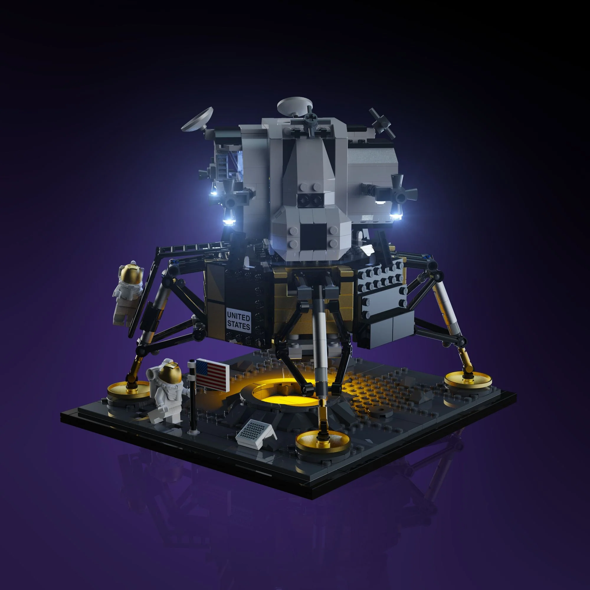 Light Kit for LEGO® NASA Apollo 11 Lunar Lander #10266 - Image 5