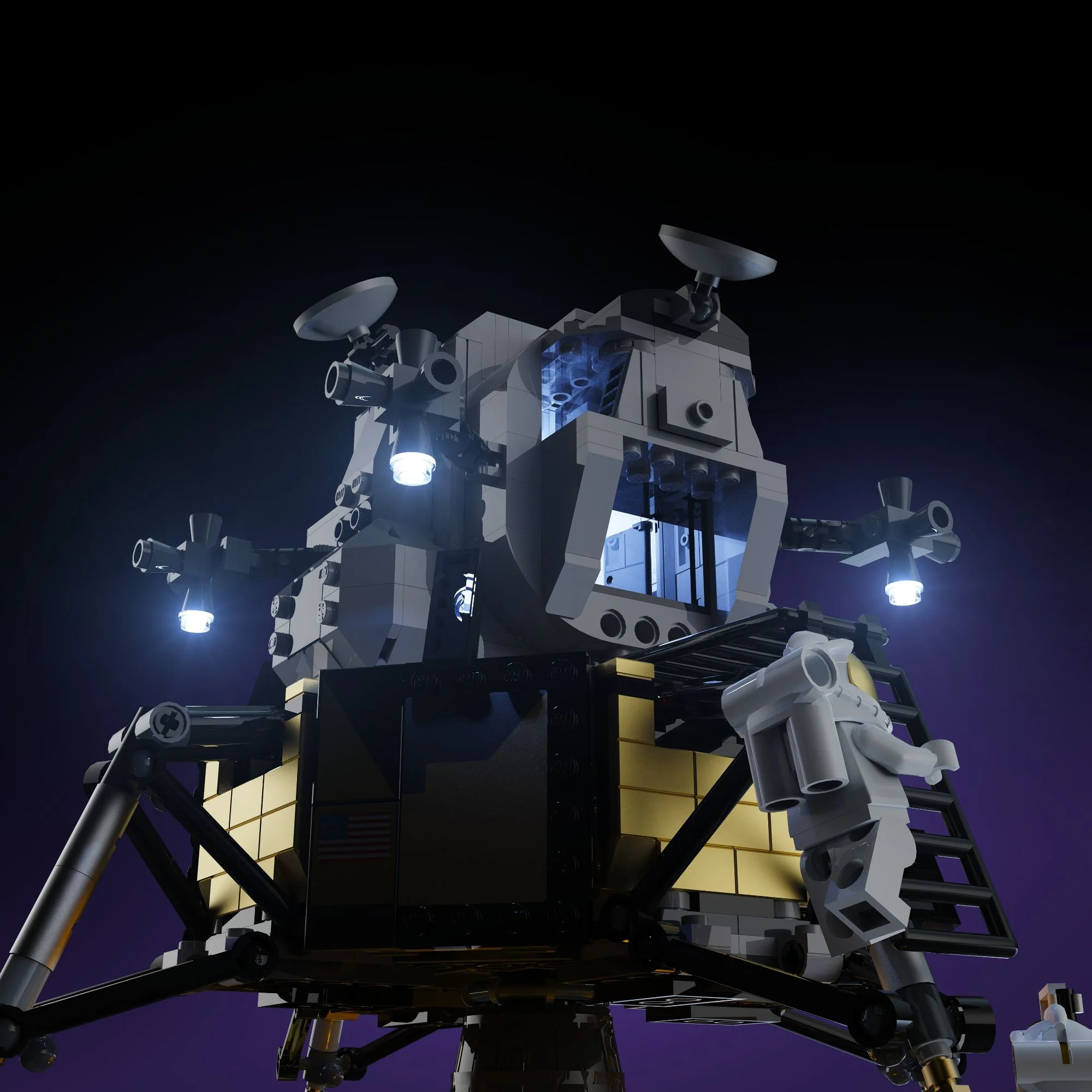 Light Kit for LEGO® NASA Apollo 11 Lunar Lander #10266 - Image 9